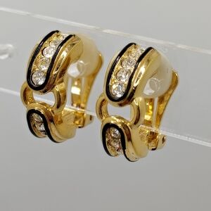 Swarovski Crystal Swan Hoop Clip On Earrings